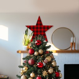 ScotsTee Shop Scottish MacLeod of Raasay SC Tartan Wooden Christmas Tree Topper
