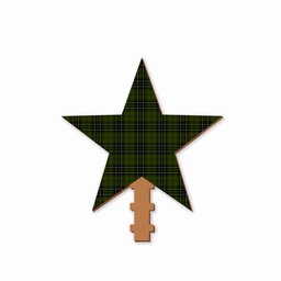 ScotsTee Shop Scottish MacLean Hunting Tartan Wooden Christmas Tree Topper