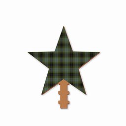 ScotsTee Shop Scottish MacIver Family Tartan Wooden Christmas Tree Topper