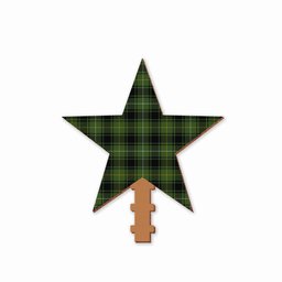 ScotsTee Shop Scottish MacIvor Hunting Tartan Wooden Christmas Tree Topper