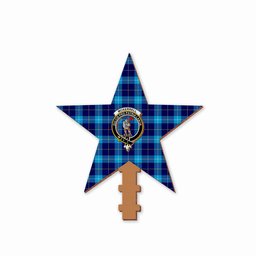 ScotsTee Shop Scottish McKerrell Crest Tartan Wooden Christmas Tree Topper