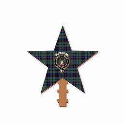ScotsTee Shop Scottish Stevenson Crest Tartan Wooden Christmas Tree Topper