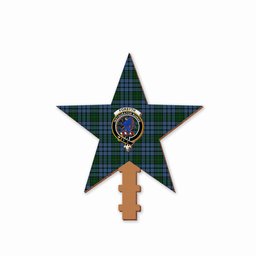 ScotsTee Shop Scottish Forsyth Crest Tartan Wooden Christmas Tree Topper