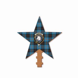 ScotsTee Shop Scottish Horsburgh Crest Tartan Wooden Christmas Tree Topper