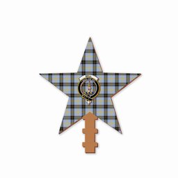 ScotsTee Shop Scottish Bell of the Borders SC Crest Tartan Wooden Christmas Tree Topper