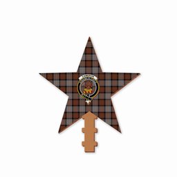 ScotsTee Shop Scottish Cameron Of Erracht Weathered Crest Tartan Wooden Christmas Tree Topper