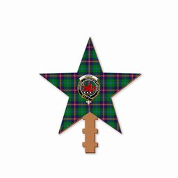 ScotsTee Shop Scottish Young Modern SC Crest Tartan Wooden Christmas Tree Topper