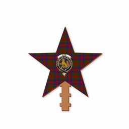 ScotsTee Shop Scottish Gow Crest Tartan Wooden Christmas Tree Topper