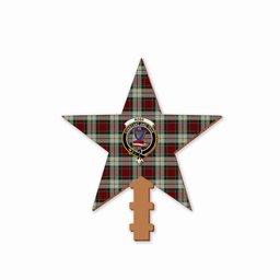 ScotsTee Shop Scottish Rose White Dress Crest Tartan Wooden Christmas Tree Topper