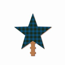 ScotsTee Shop Scottish Murray of Elibank Tartan Wooden Christmas Tree Topper