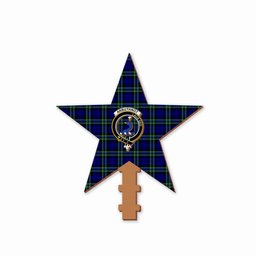 ScotsTee Shop Scottish Arbuthnot Modern Crest Tartan Wooden Christmas Tree Topper