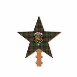 ScotsTee Shop Scottish MacPhee Hunting Modern Crest Tartan Wooden Christmas Tree Topper