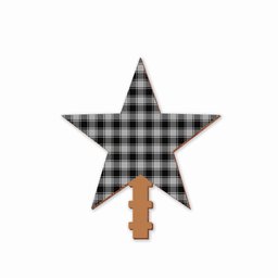 ScotsTee Shop Scottish MacPhee Black and White Tartan Wooden Christmas Tree Topper