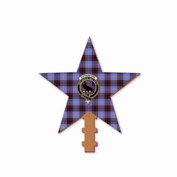 ScotsTee Shop Scottish Rutherford SC Crest Tartan Wooden Christmas Tree Topper