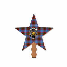 ScotsTee Shop Scottish Newton Crest Tartan Wooden Christmas Tree Topper