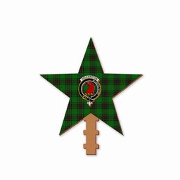 ScotsTee Shop Scottish Halkerston Crest Tartan Wooden Christmas Tree Topper