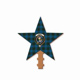 ScotsTee Shop Scottish Murray of Elibank Crest Tartan Wooden Christmas Tree Topper