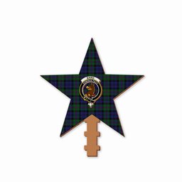 ScotsTee Shop Scottish Baird Modern Crest Tartan Wooden Christmas Tree Topper