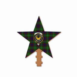ScotsTee Shop Scottish Durie Crest Tartan Wooden Christmas Tree Topper