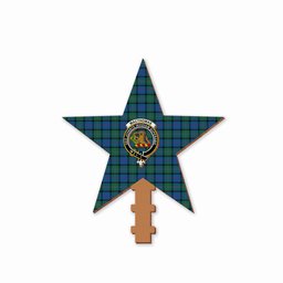 ScotsTee Shop Scottish MacThomas Crest Tartan Wooden Christmas Tree Topper