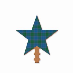 ScotsTee Shop Scottish Sutherland Hunting Ancient Tartan Wooden Christmas Tree Topper