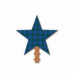 ScotsTee Shop Scottish Sutherland Hunting Modern Tartan Wooden Christmas Tree Topper