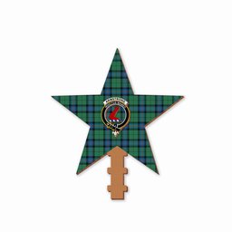 ScotsTee Shop Scottish Armstrong Ancient Crest Tartan Wooden Christmas Tree Topper