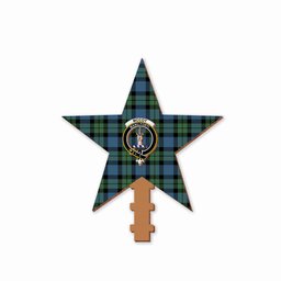 ScotsTee Shop Scottish McCoy Ancient Crest Tartan Wooden Christmas Tree Topper