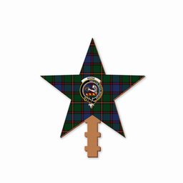 ScotsTee Shop Scottish Skene Crest Tartan Wooden Christmas Tree Topper