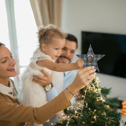 ScotsTee Shop Scottish Craig Modern Crest Tartan Wooden Christmas Tree Topper