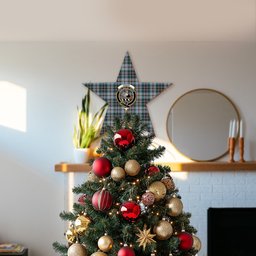 ScotsTee Shop Scottish Craig Modern Crest Tartan Wooden Christmas Tree Topper
