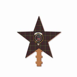 ScotsTee Shop Scottish Hall Modern Crest Tartan Wooden Christmas Tree Topper