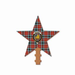 ScotsTee Shop Scottish MacTavish Ancient Crest Tartan Wooden Christmas Tree Topper