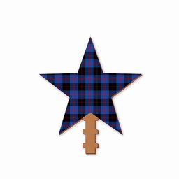 ScotsTee Shop Scottish Maule Modem Tartan Wooden Christmas Tree Topper