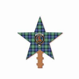 ScotsTee Shop Scottish Sutherland Old Ancient SC Crest Tartan Wooden Christmas Tree Topper