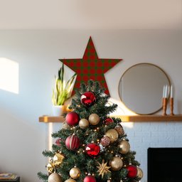 ScotsTee Shop Scottish McQueary Tartan Wooden Christmas Tree Topper