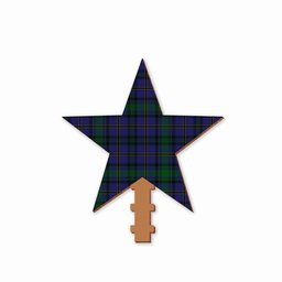 ScotsTee Shop Scottish Weir Modern Tartan Wooden Christmas Tree Topper