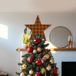 ScotsTee Shop Scottish Scrymgeour Tartan Wooden Christmas Tree Topper