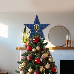 ScotsTee Shop Scottish Mercer Crest Tartan Wooden Christmas Tree Topper