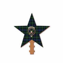 ScotsTee Shop Scottish Stephenson Hunting Crest Tartan Wooden Christmas Tree Topper