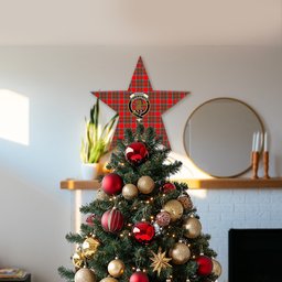 ScotsTee Shop Scottish Binning Crest Tartan Wooden Christmas Tree Topper