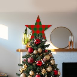 ScotsTee Shop Scottish Moncrieffe SC Tartan Wooden Christmas Tree Topper