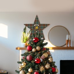 ScotsTee Shop Scottish Thomson Hunting Modern Crest Tartan Wooden Christmas Tree Topper