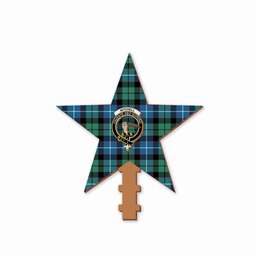 ScotsTee Shop Scottish Mitchell Ancient Crest Tartan Wooden Christmas Tree Topper