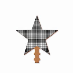 ScotsTee Shop Scottish Scott Black White Tartan Wooden Christmas Tree Topper