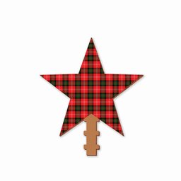 ScotsTee Shop Scottish Nisbet Modern Tartan Wooden Christmas Tree Topper