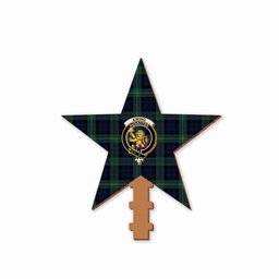ScotsTee Shop Scottish Ewing Modern Crest Tartan Wooden Christmas Tree Topper