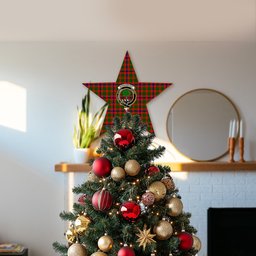 ScotsTee Shop Scottish Kinninmont Crest Tartan Wooden Christmas Tree Topper
