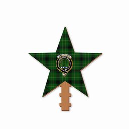 ScotsTee Shop Scottish MacArthur Highland Crest Tartan Wooden Christmas Tree Topper