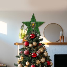 ScotsTee Shop Scottish Forrester Hunting Crest Tartan Wooden Christmas Tree Topper